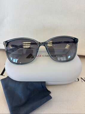 Liz Claiborne Blue Frame Sunglasses with Gray Gradient Lenses